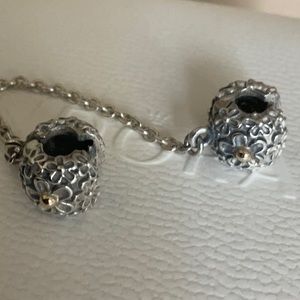 Pandora Silver and Gold Floral Bracelet